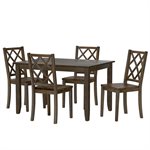 DINING TABLE W / 4 CHAIRS - BROWN