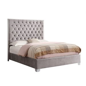 LACEY-COMPLETE CAL KING UPHOLSTERED BED-GREY