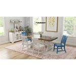 SLAT BACK DINING CHAIR - WEATHERED WHITE