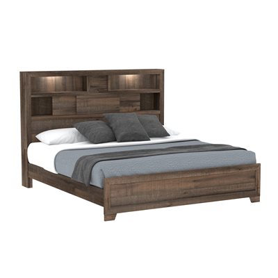 COMPLETE QUEEN BED - BROWN