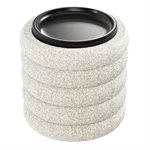 19" ROUND CHANNELED OTTOMAN W / STORAGE & TRAY- SOOTHE FOG