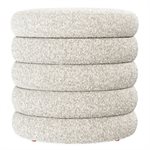 19" ROUND CHANNELED OTTOMAN W / STORAGE & TRAY- SOOTHE FOG