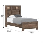 COMPLETE TWIN BED - BROWN