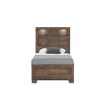 COMPLETE TWIN BED - BROWN