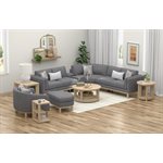 LSF LOVESEAT W / 1 KIDNEY AND 1 SQUARE PILLOW - GRAY