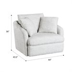 SWIVEL CHAIR W / 2 PILLOWS - WHITE FUR