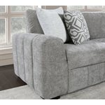 RITCHIE - 4PC SECTIONAL W / POP UP SLEEPER LOVESEAT, STORAGE CHAISE & 6 PILLOWS - GRAY