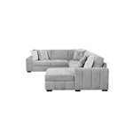 RITCHIE - 4PC SECTIONAL W / POP UP SLEEPER LOVESEAT, STORAGE CHAISE & 6 PILLOWS - GRAY