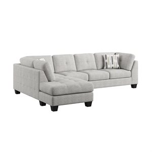 MYLES - 2PC SECTIONAL W / LSF CHAISE & RSF SOFA & 2 PILLOWS - GRAY