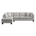 MYLES - 2PC SECTIONAL W / LSF CHAISE & RSF SOFA & 2 PILLOWS - GRAY