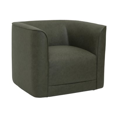 SWIVEL ACCENT CHAIR- OLIVE PU