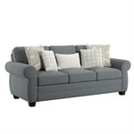 COMPLETE SOFA W / 4 ACCENT PILLOWS & 1 KIDNEY PILLOW - BLUE