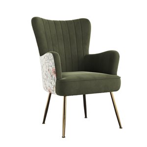 ACCENT CHAIR - RECYCLED GREEN / FLORAL