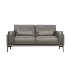 LOVESEAT - CHARCOAL LEATHER