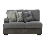 BERLIN-2PC SECTIONAL-LSF LOVE-RSF CHAISE W / 6 PILLOWS-GREY
