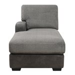 BERLIN-4PC SECTIONAL-RSF LOVE-CORNER CHAIR-ARMLESS LOVE-LSF CHAISE W / 9 PILLOWS-GREY