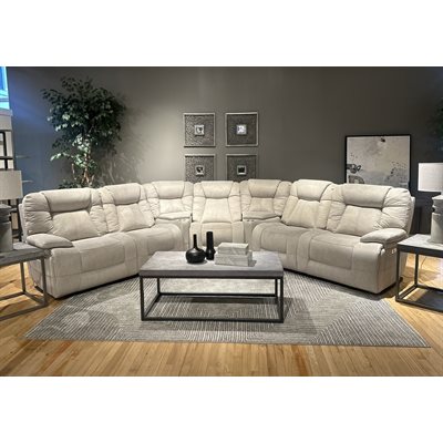 5PC 2P SECTIONAL W / 3 RECLINERS- TAN